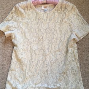 Talbots lined lace top